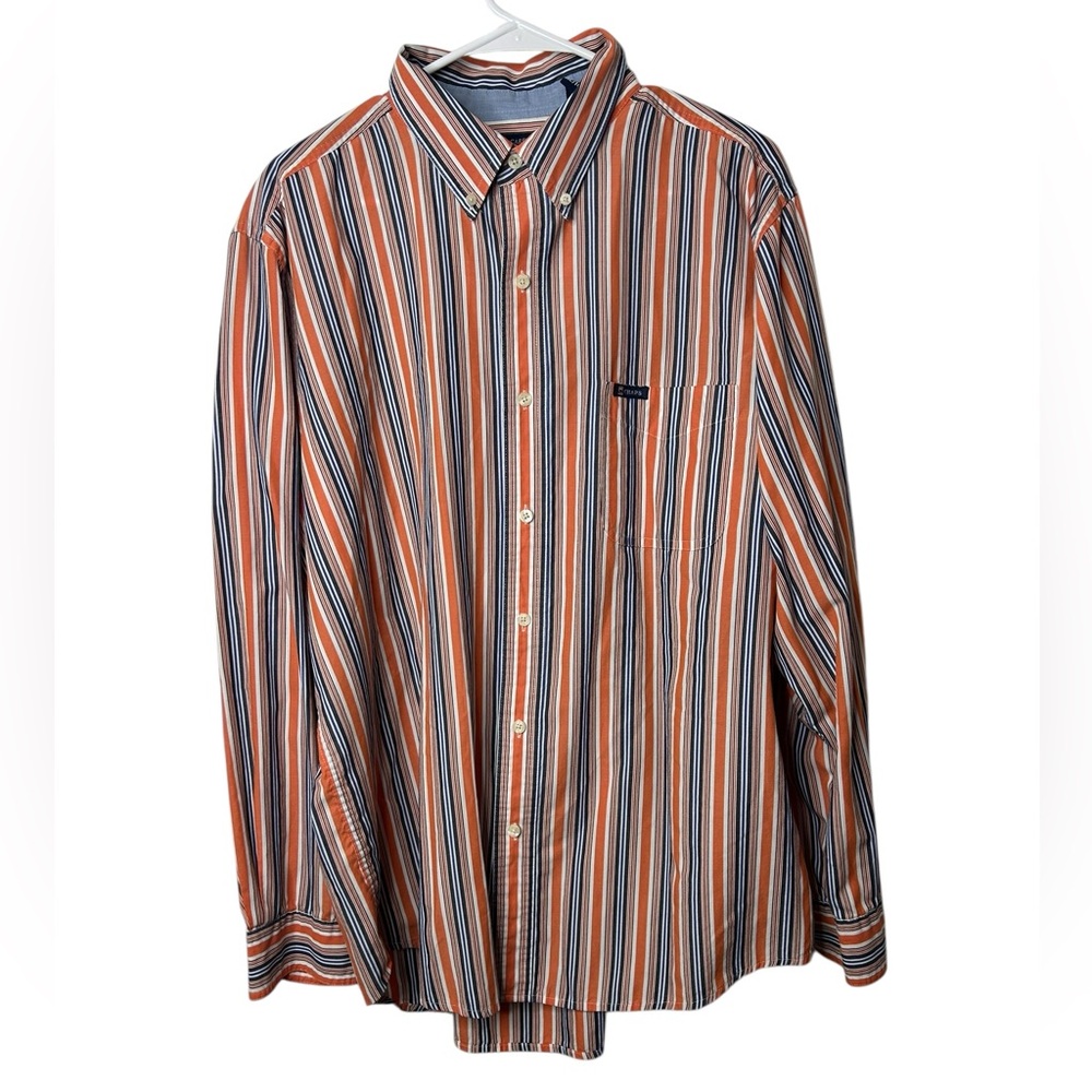 Chaps Ralph Lauren Shirt Men's XL Tall Striped Button‎ Up Long Sleeve Pocket